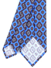 MARIKA light blue unlined tailored tie in linen/silk